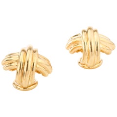 Tiffany & Co. 18 Karat Yellow Gold Ladies Clip-On Earrings