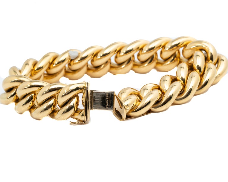 Tiffany and Co 18 Karat Yellow Gold Link Bracelet at 1stDibs