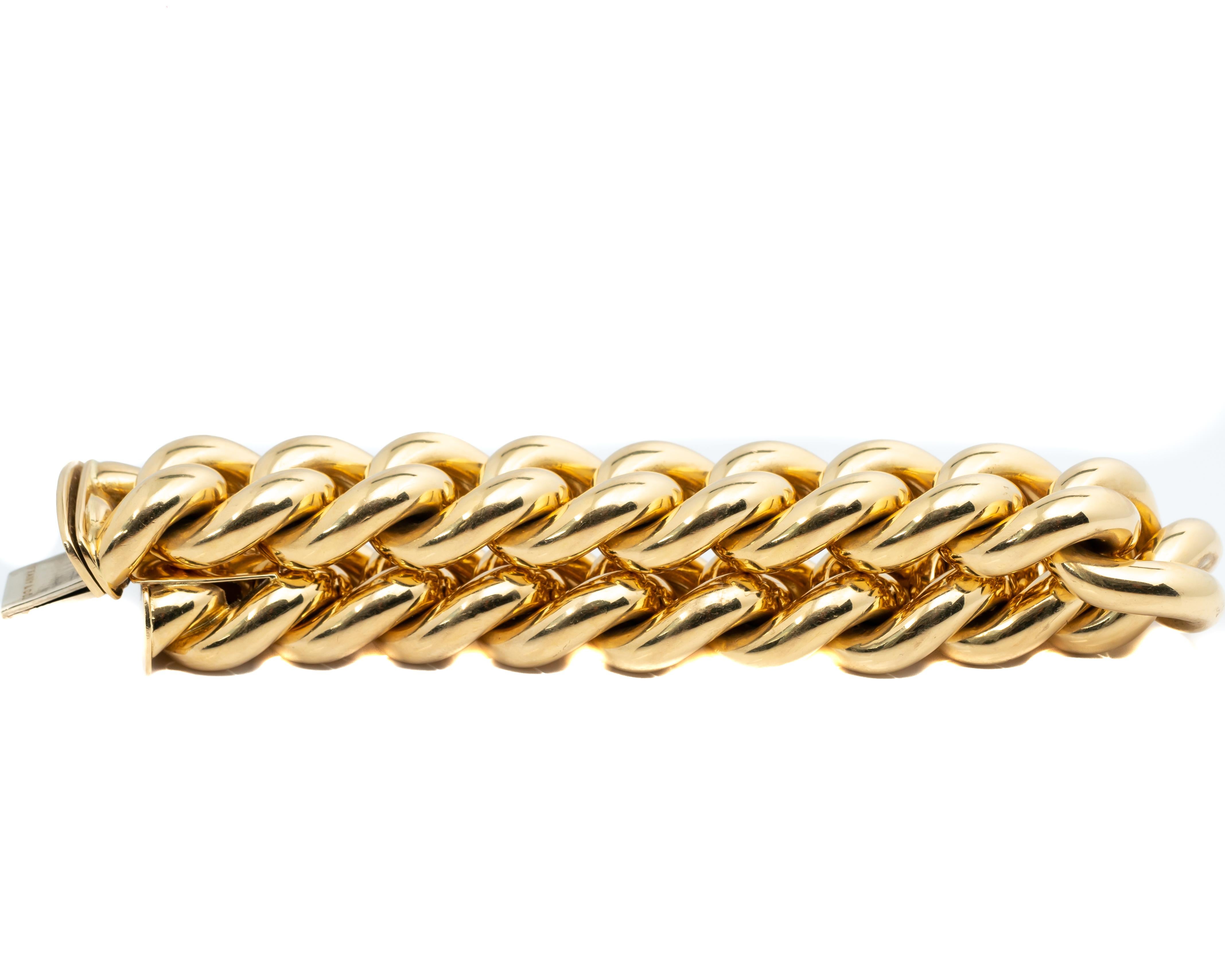 Retro Tiffany & Co 18 Karat Yellow Gold Link Bracelet