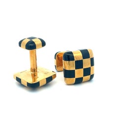 Tiffany & Co. 18 Karat Gelbgold Locking Checkerboard Manschettenknöpfe 11,9 Gramm