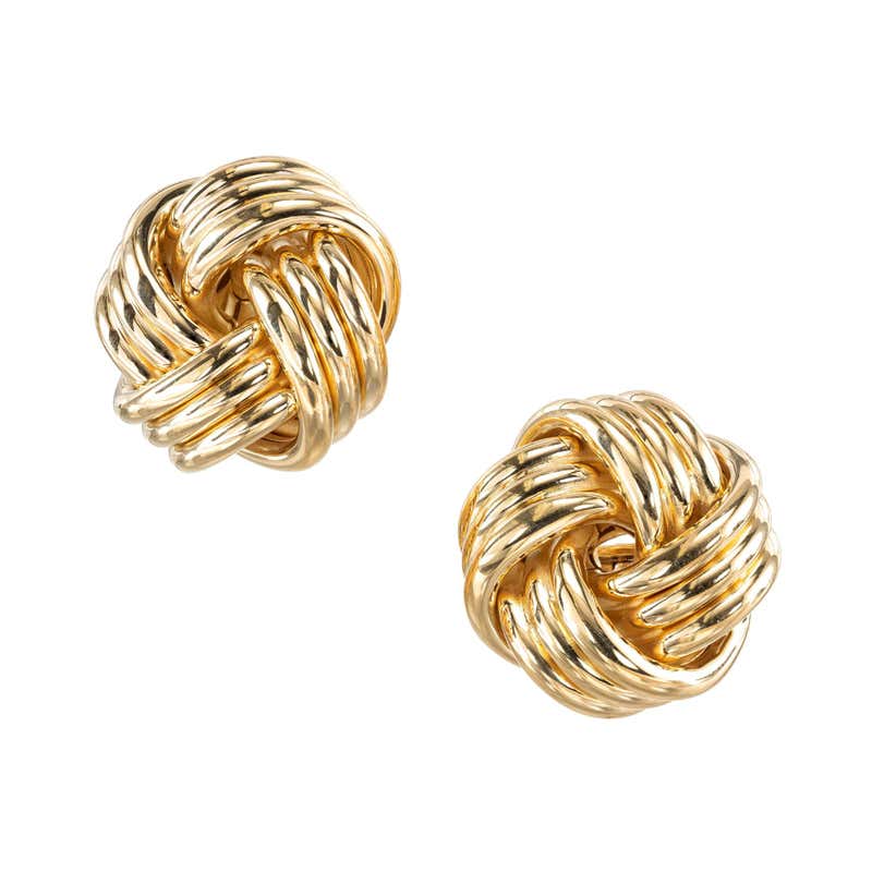 Tiffany Gold Knot Earrings - 2 For Sale on 1stDibs