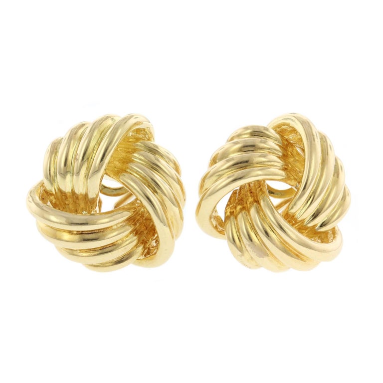 Tiffany and Co. 18 Karat Yellow Gold Love Knot Earrings at 1stDibs ...