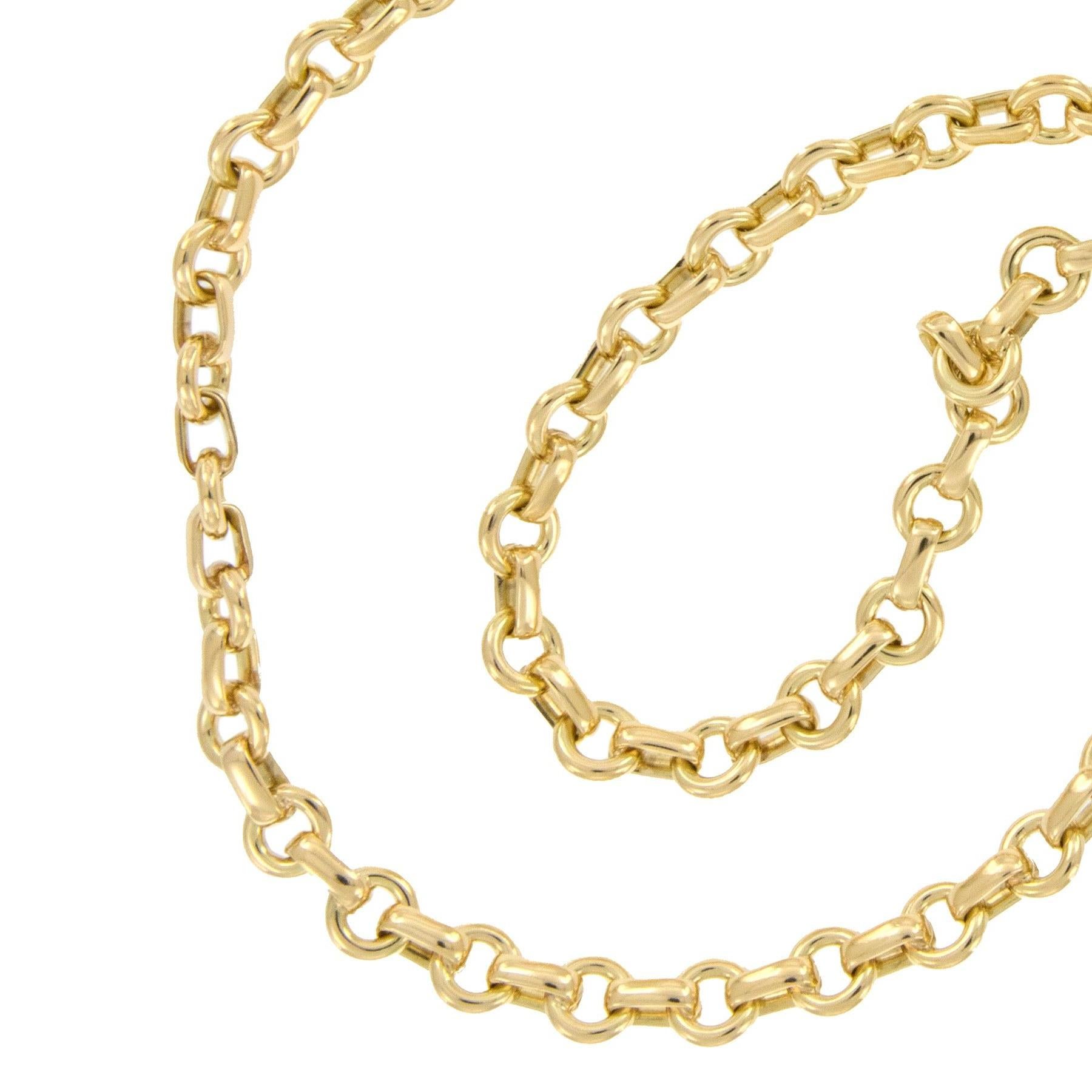 Tiffany & Co. 18 Karat Gelbgold gemacht handgemachte Runde Link Kette Halskette im Zustand „Hervorragend“ in Troy, MI