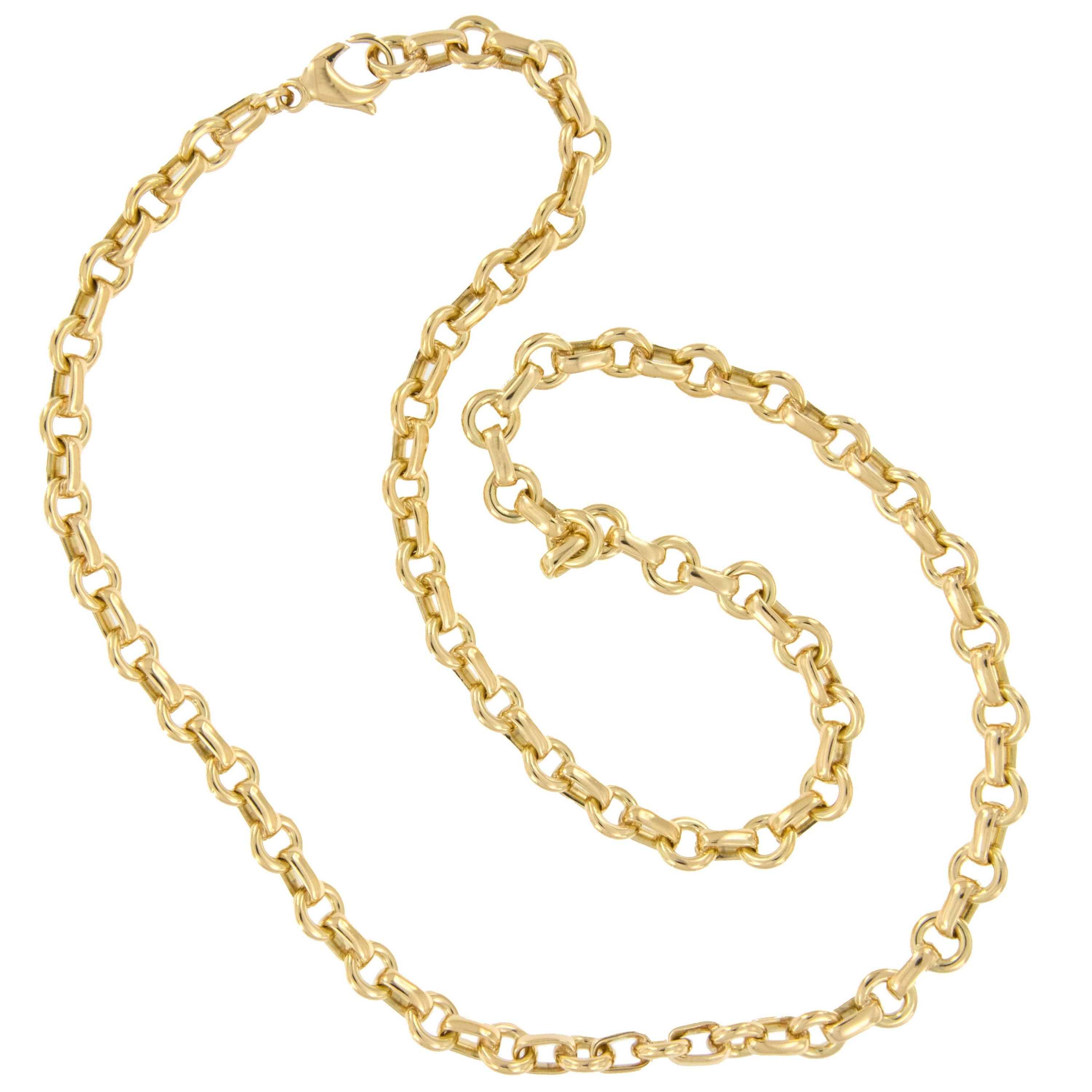 Necklace Pendant Chain Real 18k Yellow G/F Gold Ladies Fine Link Design 18"