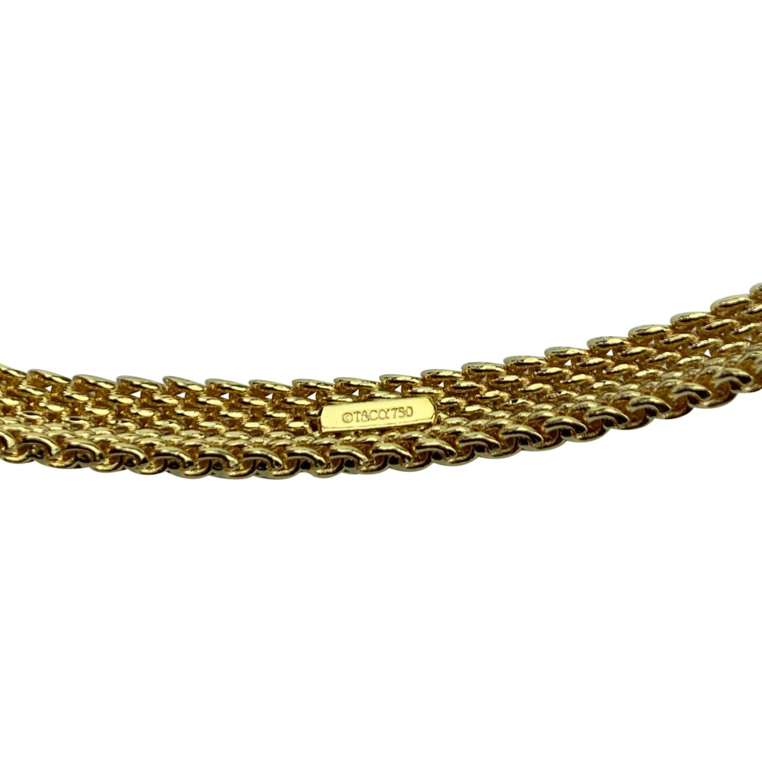 Women's Tiffany & Co. 18 Karat Yellow Gold Mesh Bangle Bracelet
