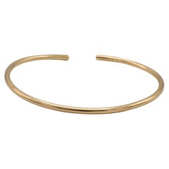 Tiffany & Co. 18 Karat Yellow Gold Metro Wire Pink Tourmaline Bangle Bracelet