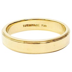 Vintage Tiffany & Co. 18 Karat Yellow Gold Milgrain Wedding Band