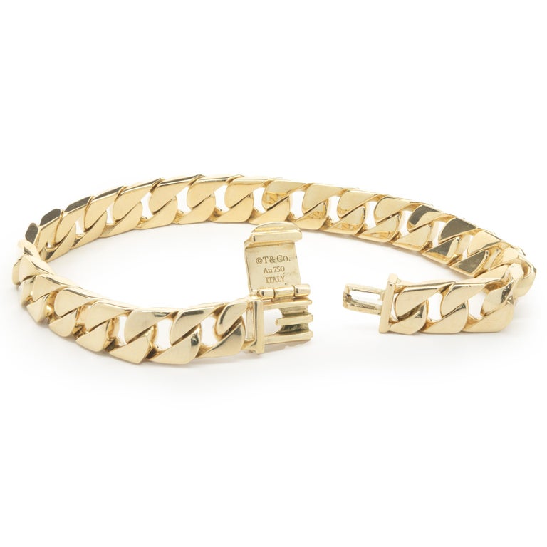 Tiffany 18 Karat Yellow Gold Modern Cuban Link Bracelet
