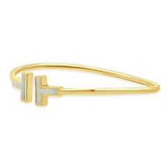 Tiffany & Co. 18 Karat Yellow Gold Mother of Pearl Tiffany T Bracelet