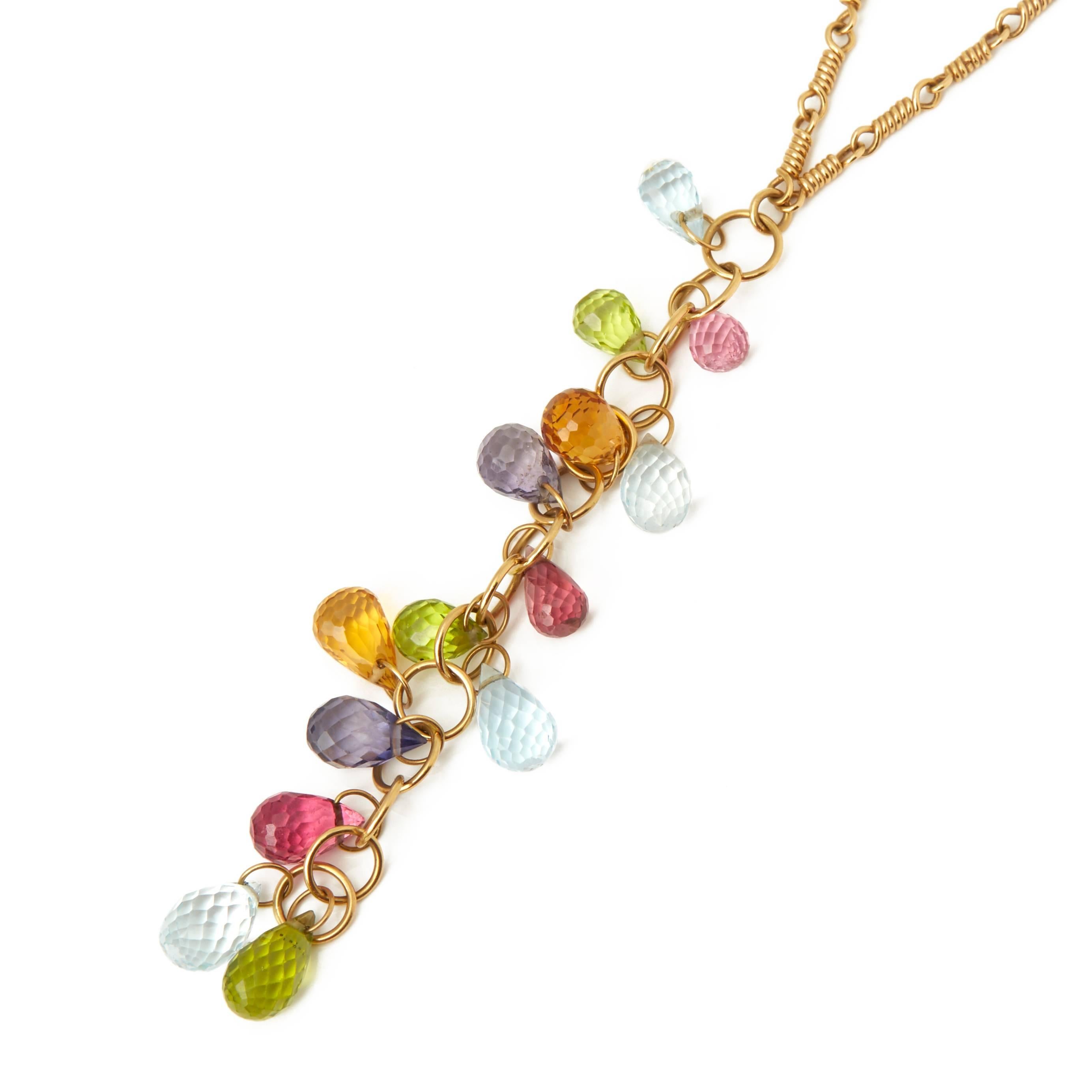 Xupes Code: COM1683
Brand: Tiffany & Co.
Description: 18k Yellow Gold Multi Gem Rainbow Necklace
Accompanied With: Box Only
Gender: Ladies
Pendant Length: 6cm
Pendant Width: 1.1cm
Clasp Type: Hook
Condition: 9
Material: Yellow Gold
Total Weight: