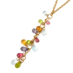 Tiffany & Co. 18 Karat Yellow Gold Multi Gem Rainbow Necklace