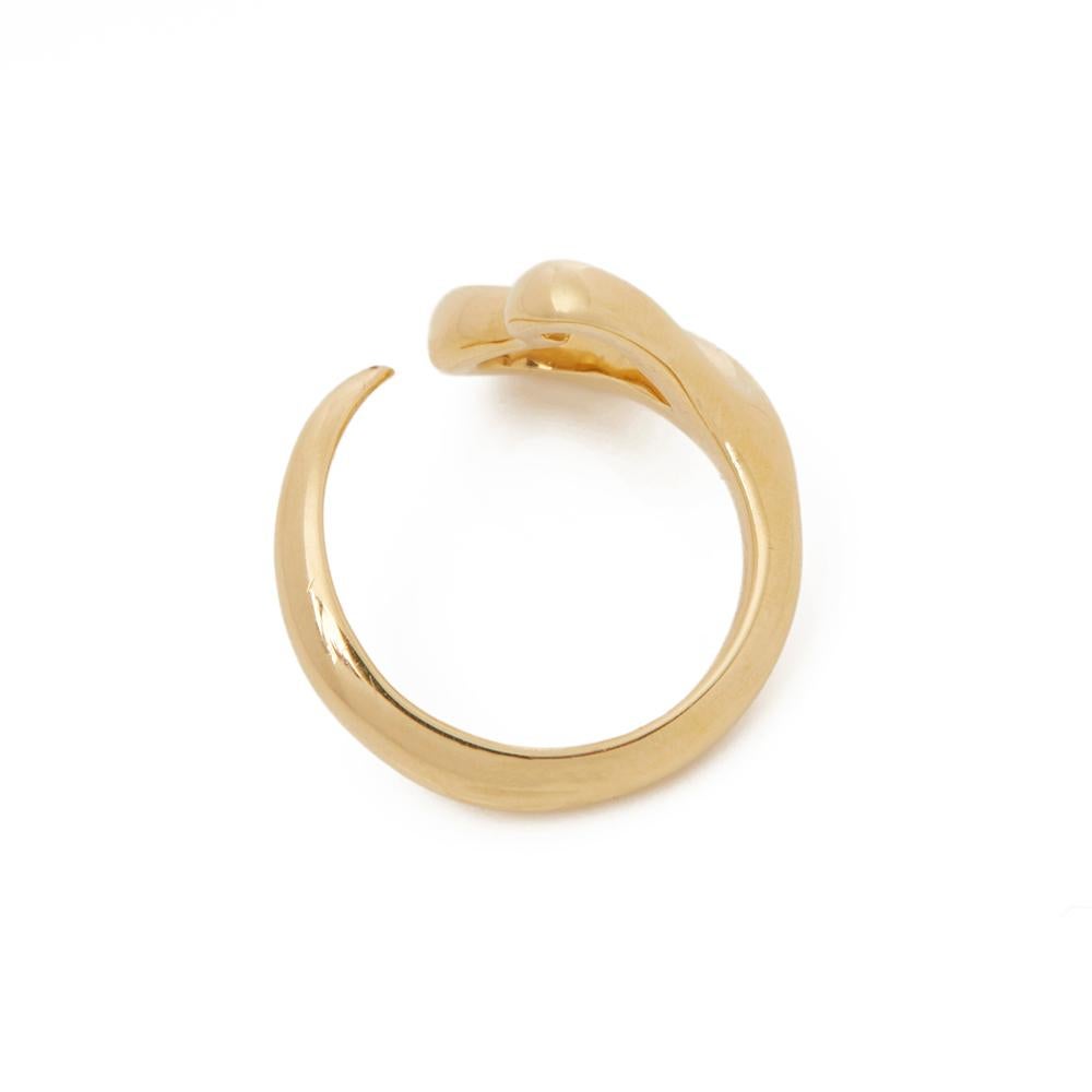 Modern Tiffany & Co. 18 Karat Yellow Gold Open Heart Elsa Peretti Ring