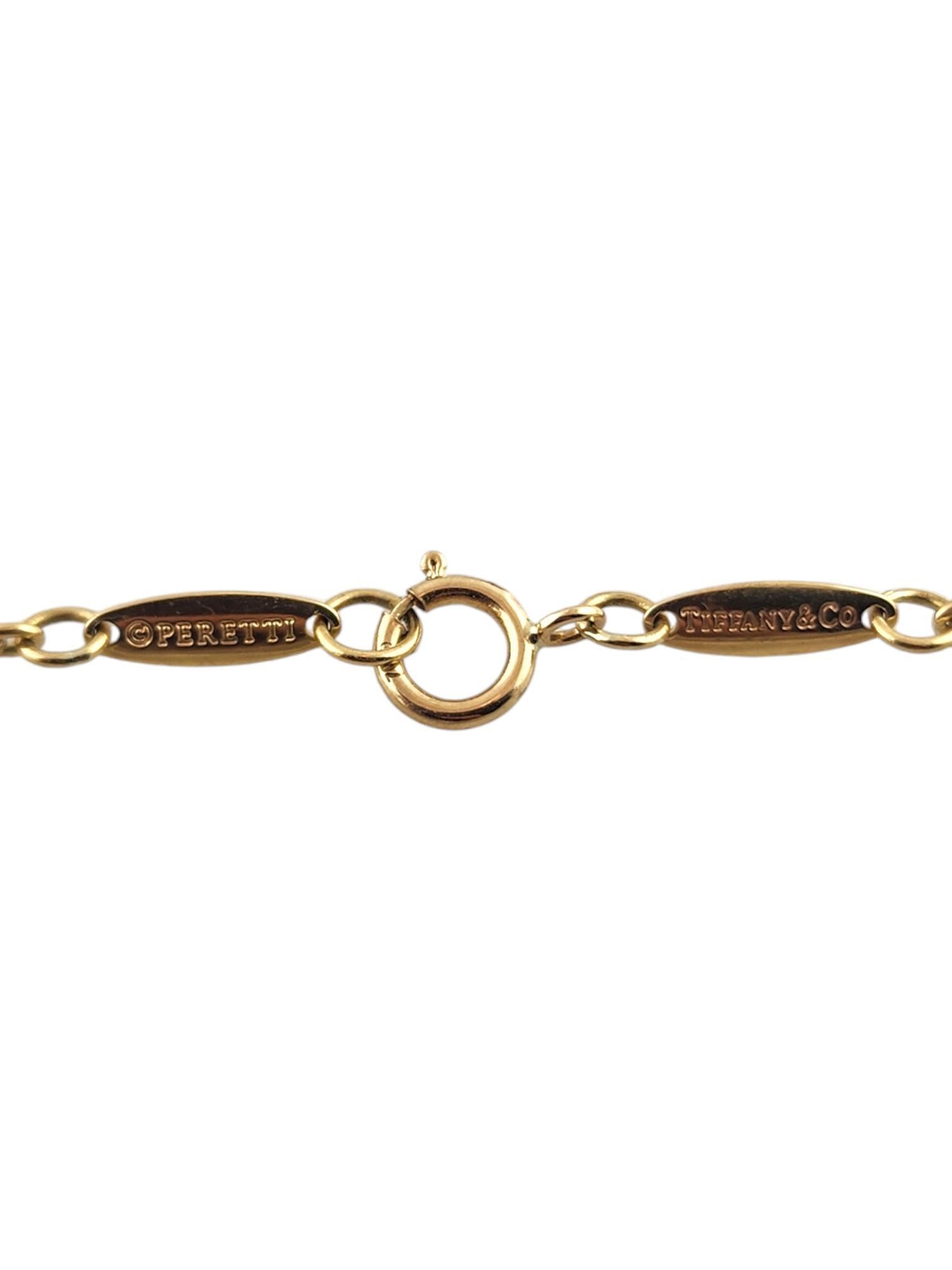 Tiffany & Co 18 Karat Yellow Gold Open Heart Lariat Pearl Necklace #19244 In Good Condition In Washington Depot, CT