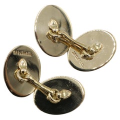 Tiffany & Co. 18 Karat Yellow Gold Oval French Cuff Cufflinks