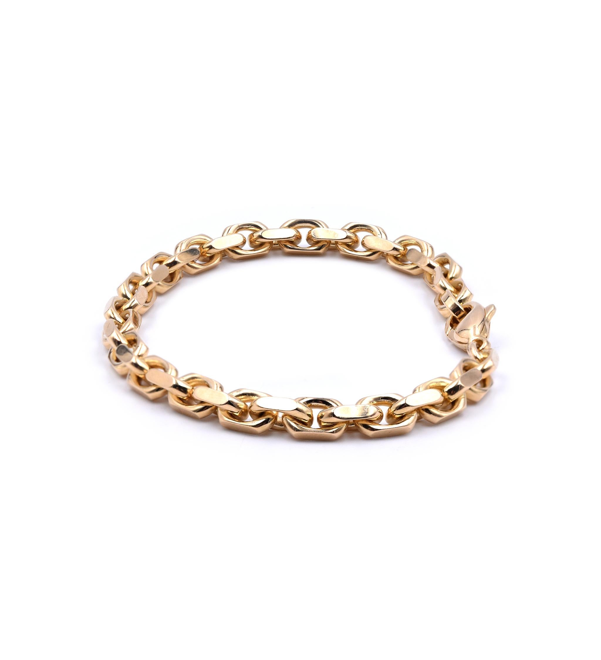 Designer: Tiffany & Co. 
Material: 18K yellow gold
Dimensions: bracelet measures 8.25-inches long
Weight: 46.45 grams
