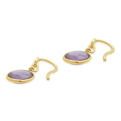 Tiffany & Co. 18 Karat Yellow Gold Paloma Picasso Olive Leaf Amethyst Drop Earri