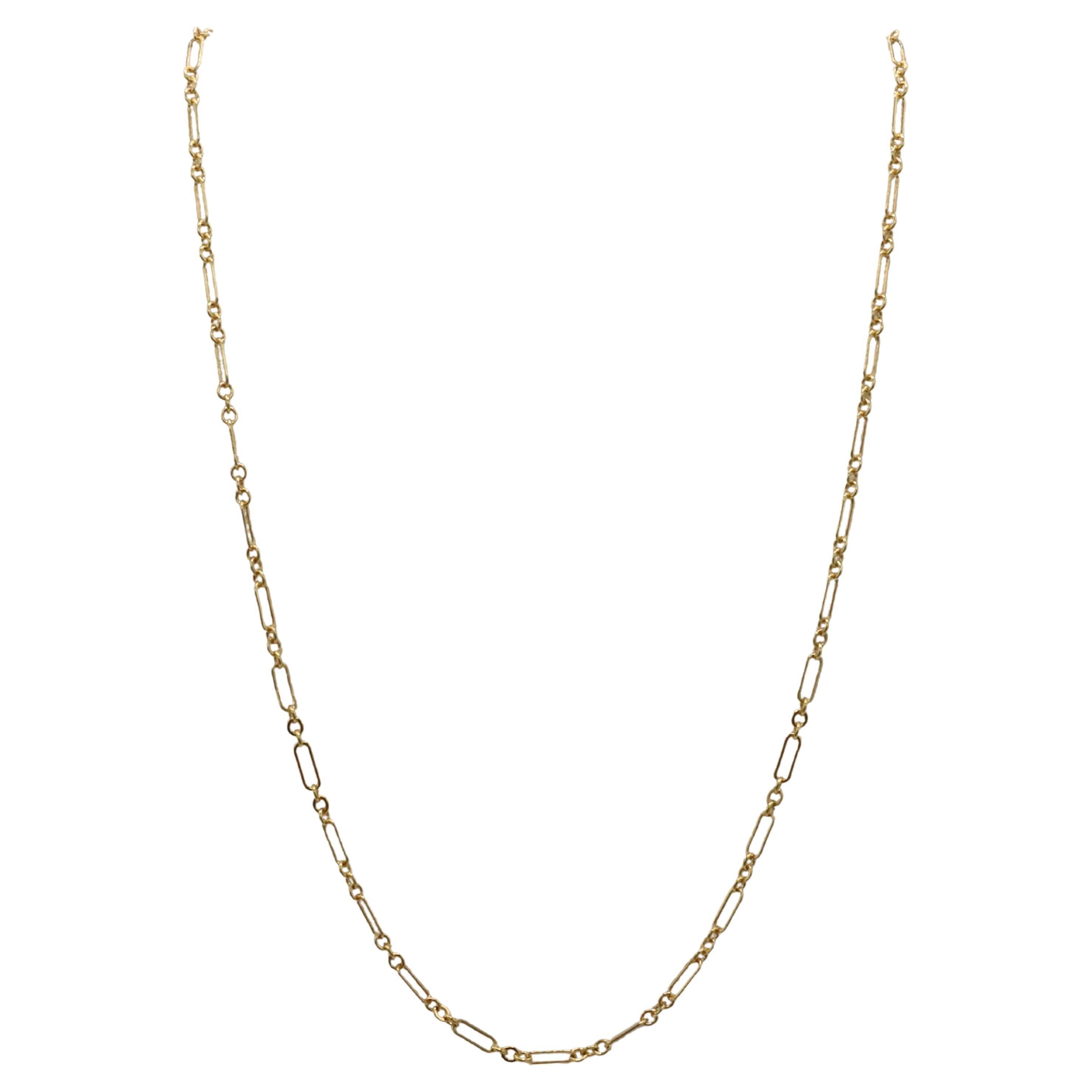 Tiffany & Co. 18 Karat Yellow Gold Paper Clip Chain Link Necklace