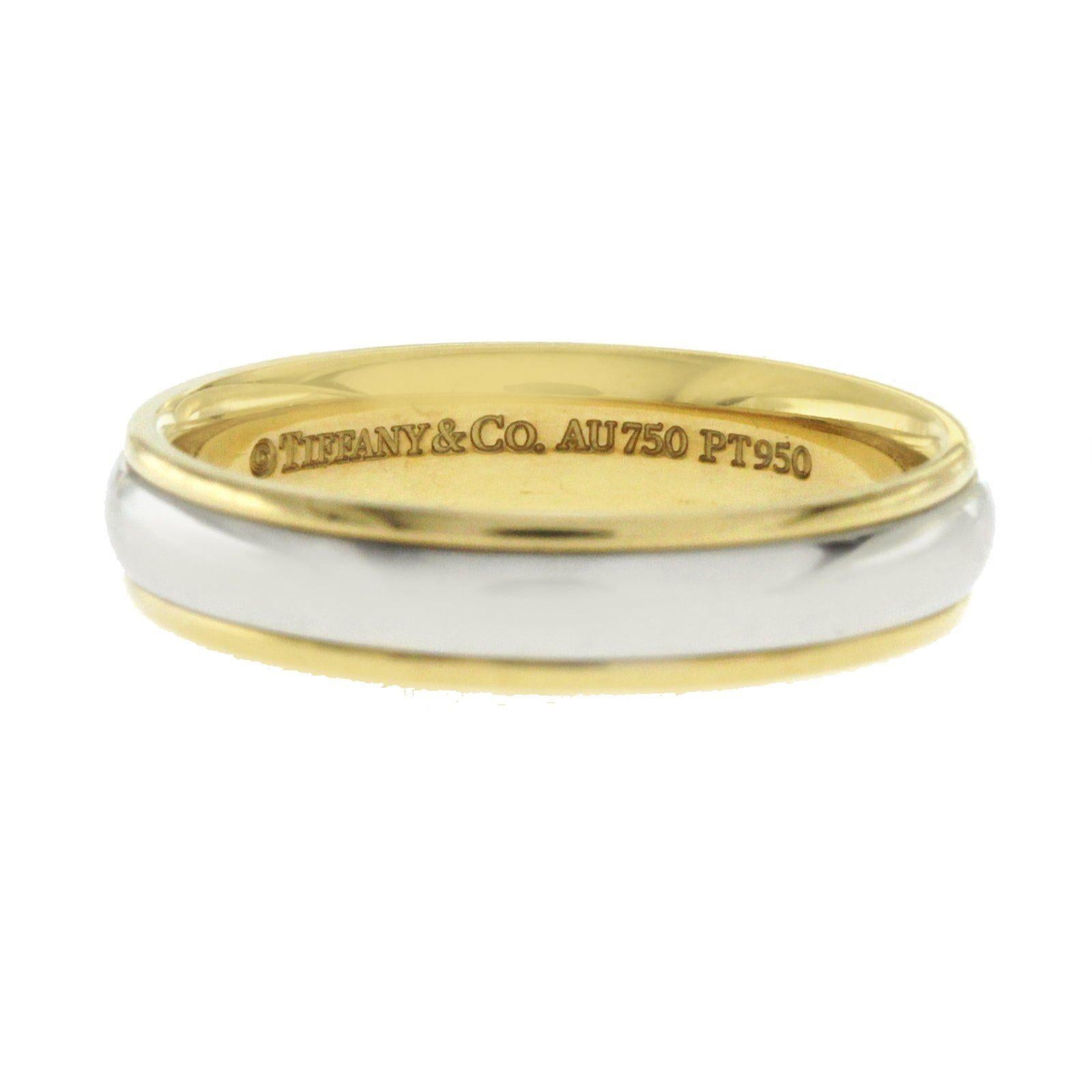 Tiffany & Co. 18 Karat Yellow Gold Platinum 950 Band Ring