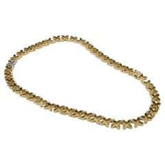 Tiffany & Co. Halskette mit „Signature X“-Gliedern aus 18-Karat-Gelbgold und Platin