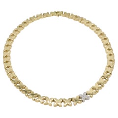 Tiffany & Co. Halskette mit „Signature X“-Gliedern aus 18-Karat-Gelbgold und Platin