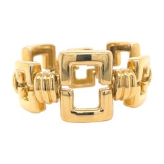  18 Karat Yellow Gold Rectangle Link bracelet 104.6 Grams