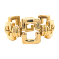 18 Karat Yellow Gold Rectangle Link bracelet 104.6 Grams