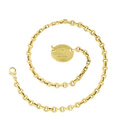 Tiffany & Co. 18 Karat Yellow Gold Return To Tiffany Station Necklace