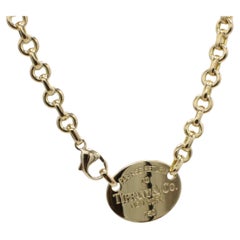 Tiffany & Co. 18 Karat Yellow Gold Return to Tiffany Tag Chain Link Necklace