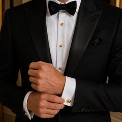 Tiffany & Co. 18 Karat Yellow Gold Round Button Tuxedo Set Circa 1979