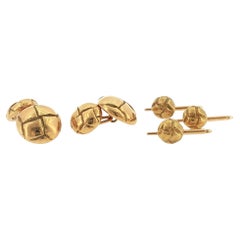 Tiffany & Co. 18 Karat Yellow Gold Round Button Tuxedo Set Circa 1979