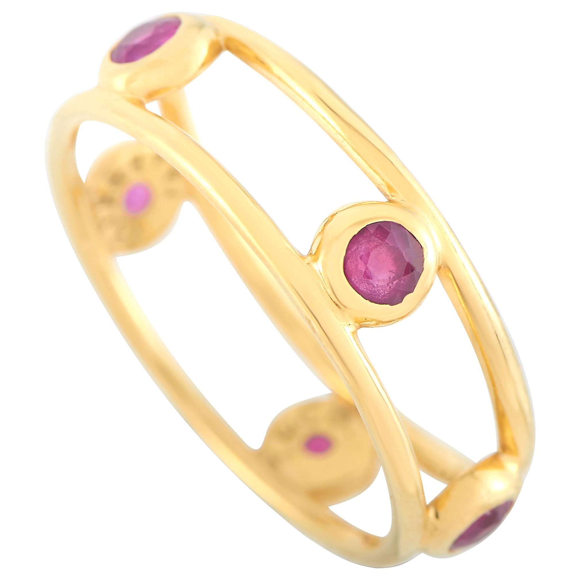 Tiffany & Co. 18 Karat Yellow Gold Ruby Ring