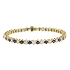 Tiffany & Co. 18 Karat Yellow Gold Sapphire and Diamond Bracelet