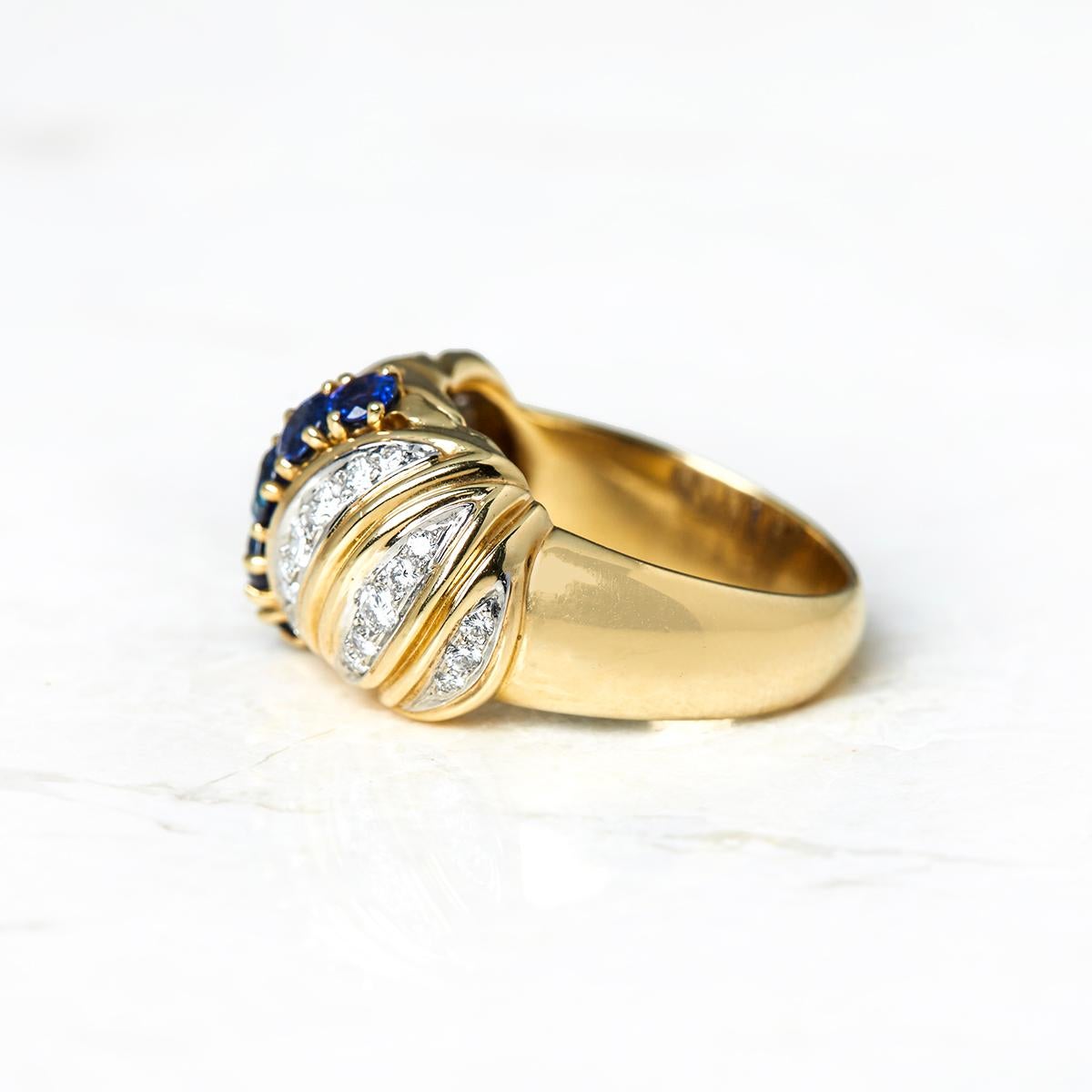 Tiffany & Co. 18 Karat Yellow Gold Sapphire Diamond Vintage Ring In Excellent Condition In Bishop's Stortford, Hertfordshire