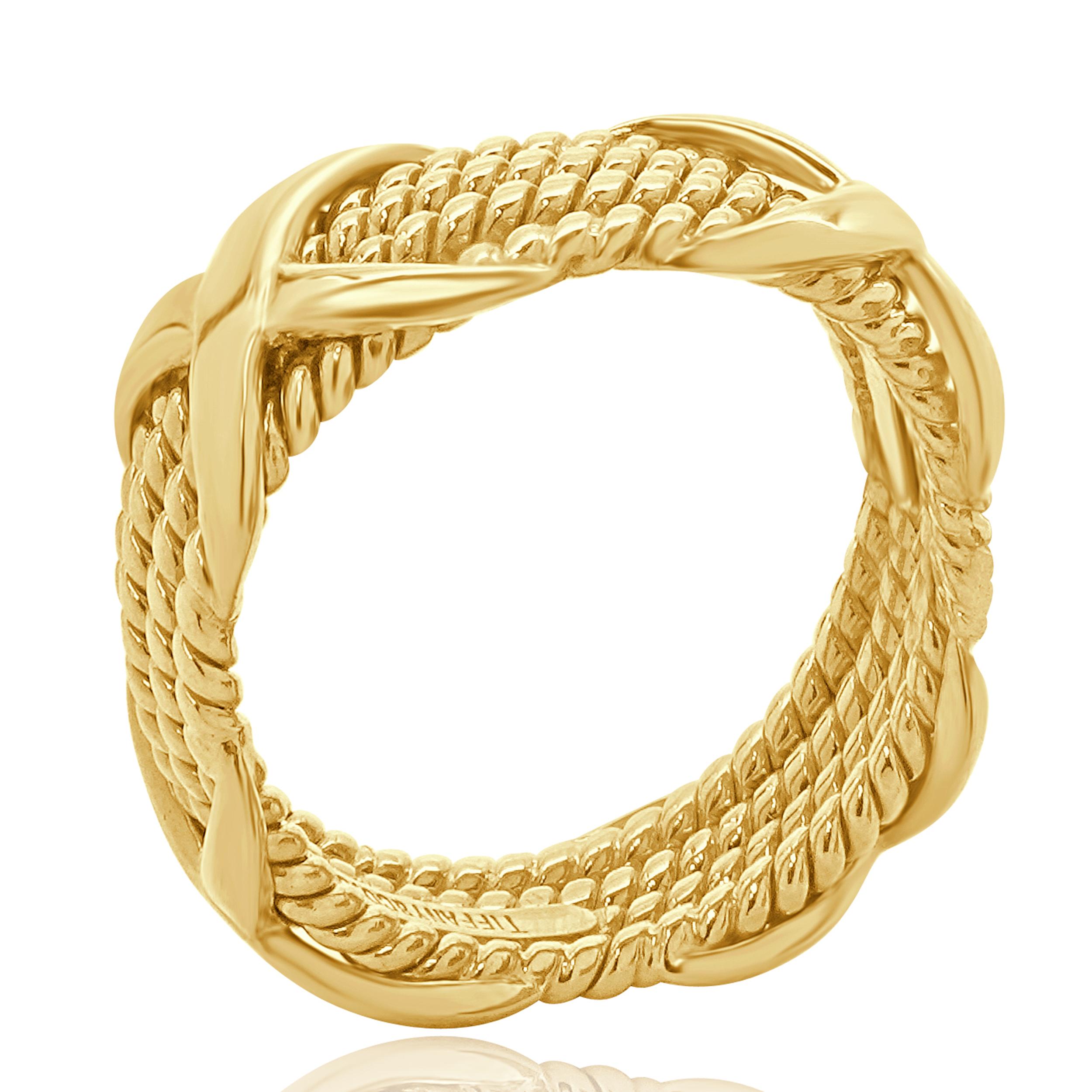 Tiffany & Co. 18 Karat Yellow Gold Schlumberger X Band In Good Condition In Scottsdale, AZ