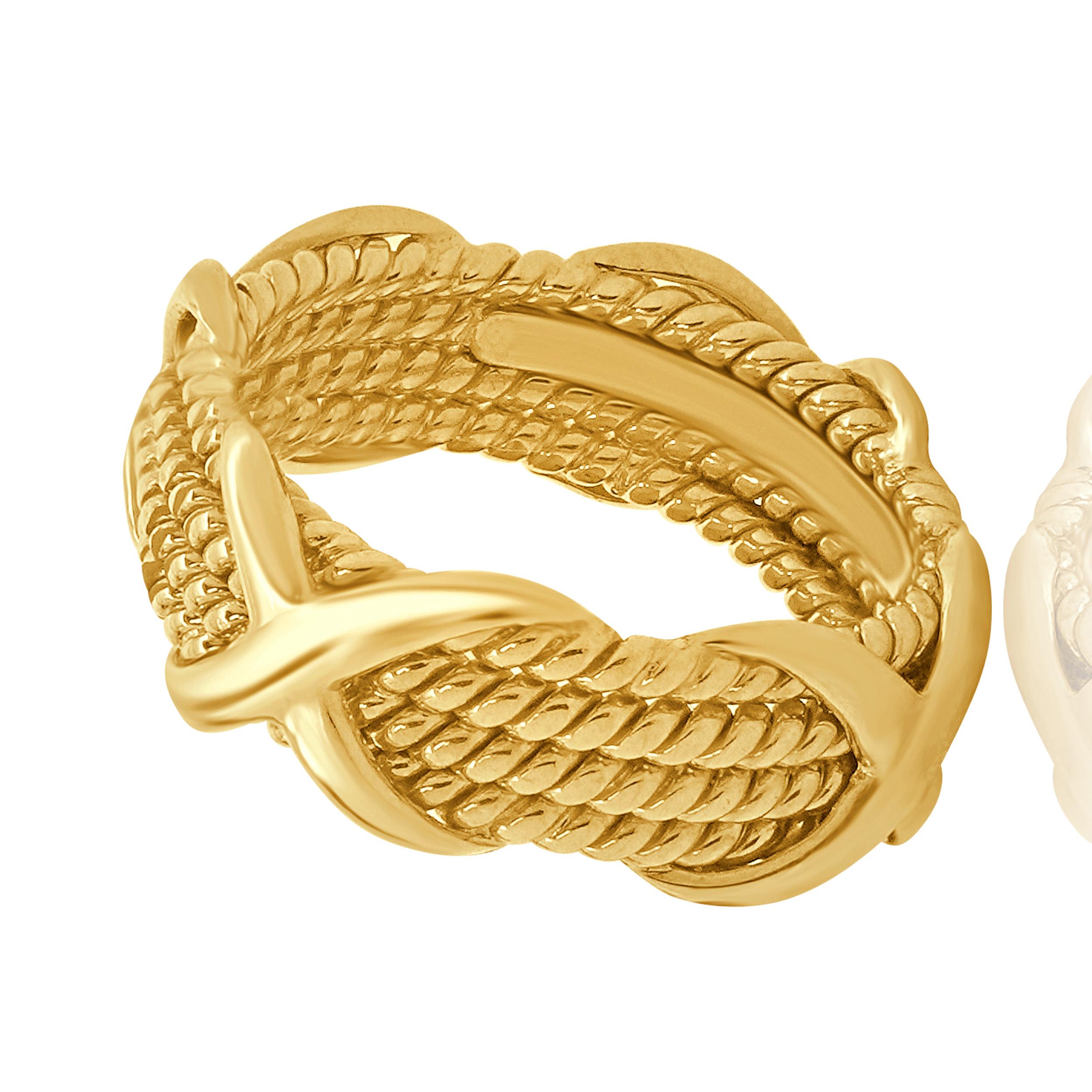 Women's Tiffany & Co. 18 Karat Yellow Gold Schlumberger X Band