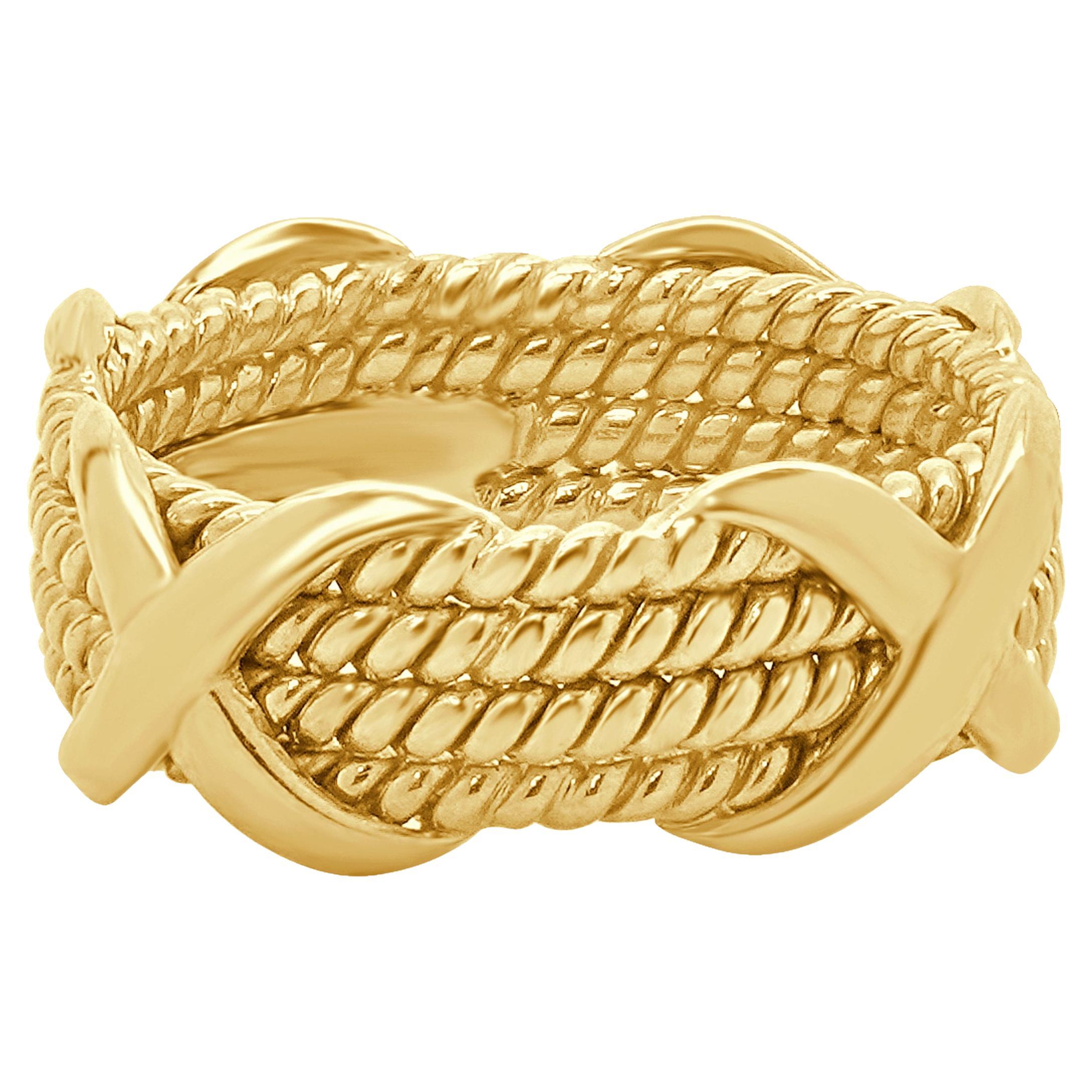 Tiffany & Co. 18 Karat Yellow Gold Schlumberger X Band