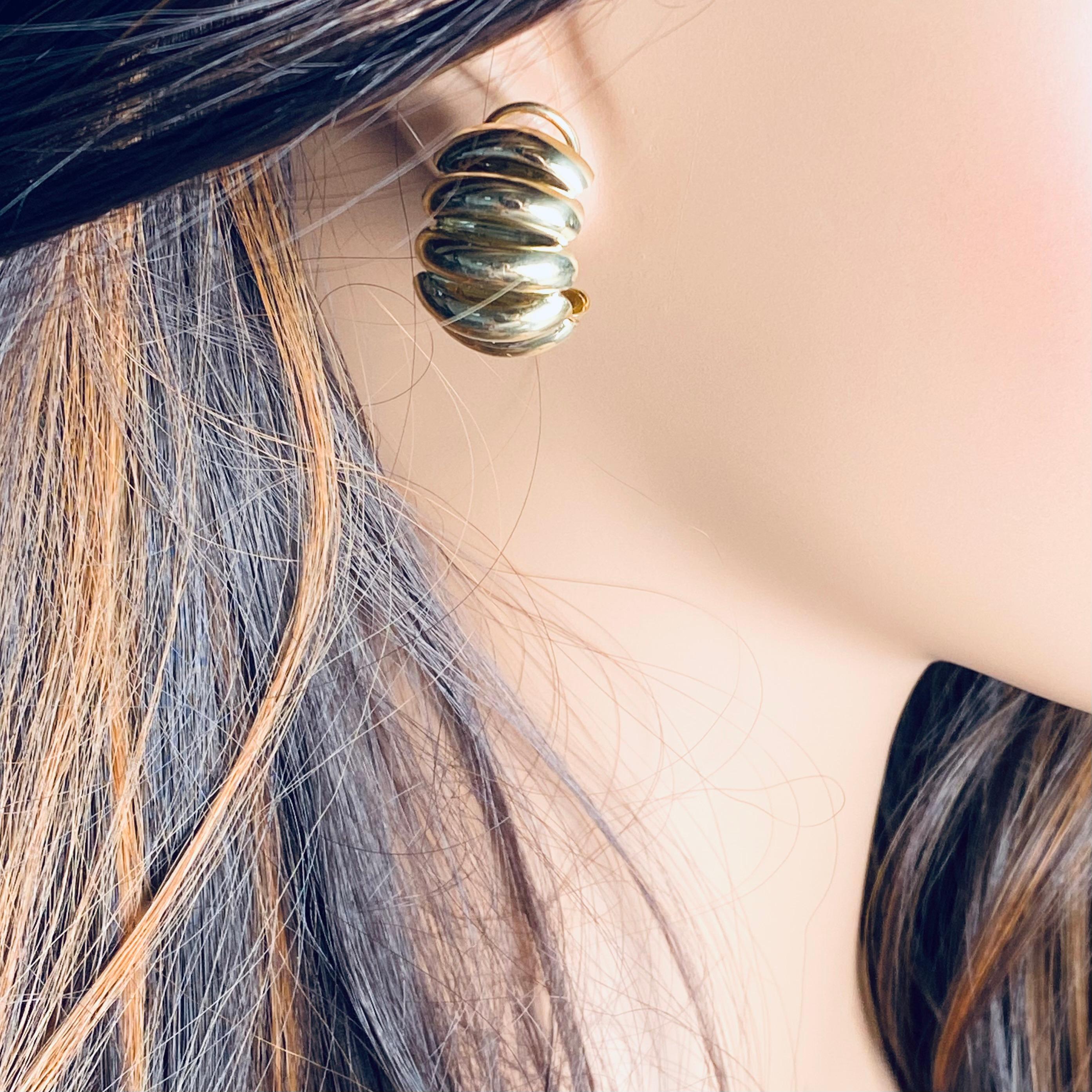 Tiffany Co 18 Karat Yellow Gold 'Shrimp' Earrings 1