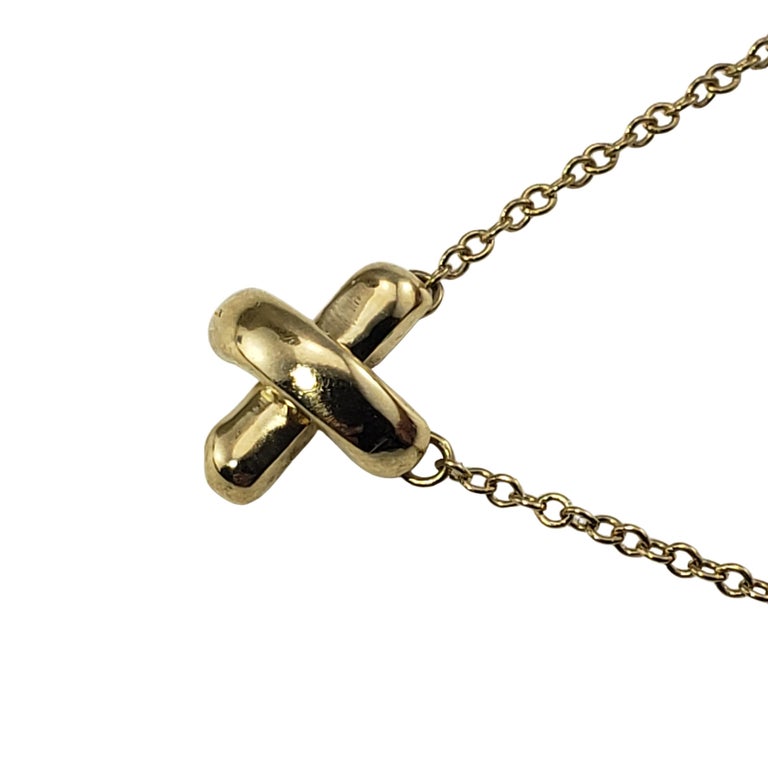 Tiffany and Co. 18 Karat Yellow Gold Signature "X" Pendant Necklace at ...