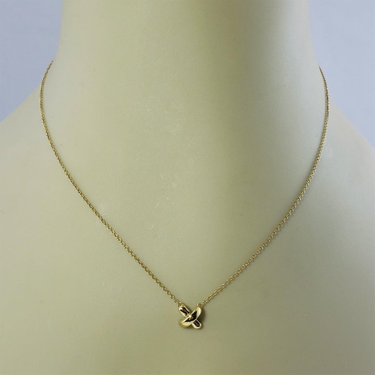 Tiffany and Co. 18 Karat Yellow Gold Signature "X" Pendant Necklace at ...