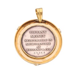 Tiffany & Co. 18 Karat Yellow Gold Silver Coin Pendant