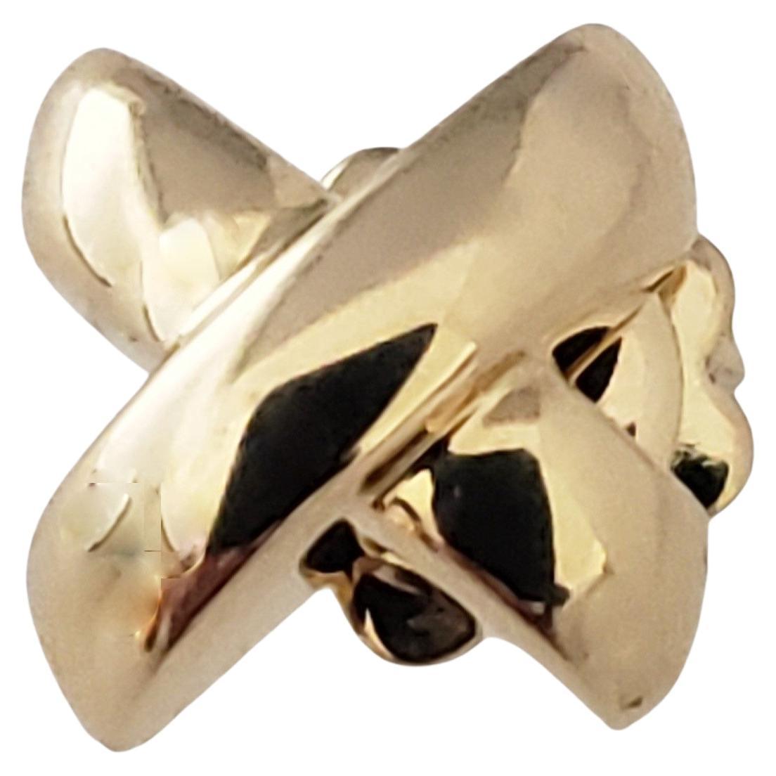 Tiffany 
Co. 18 Karat Yellow Gold Single "X" Earring