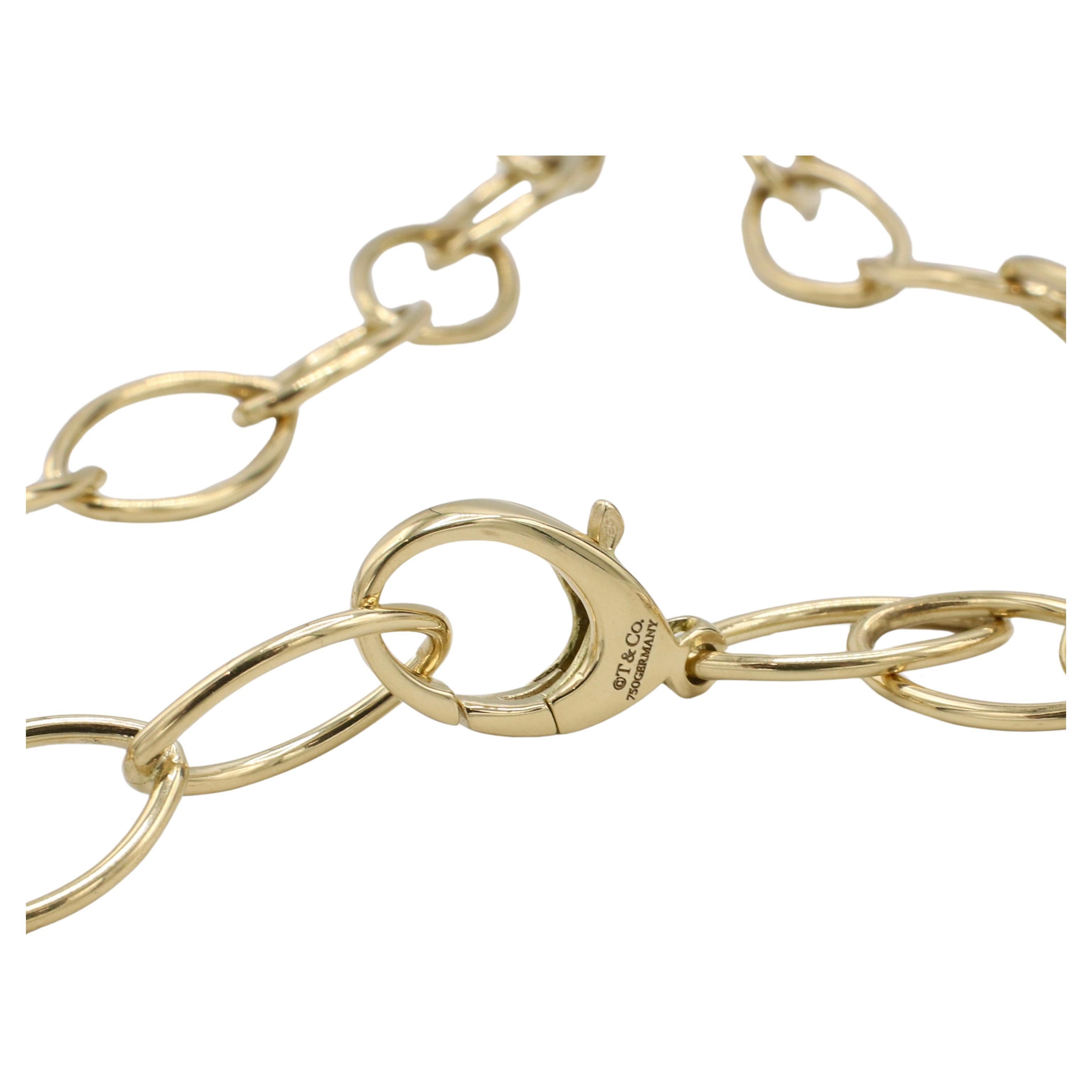 Modern Tiffany & Co. 18 Karat Yellow Gold Solid Oval Chain Link Necklace