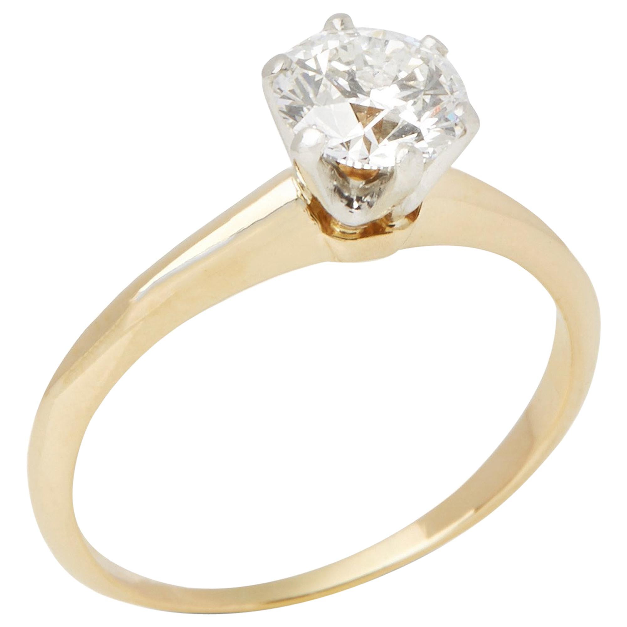 Tiffany & Co. 18 Karat Yellow Gold Solitaire Diamond Ring