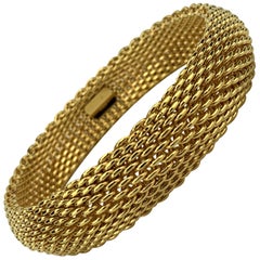 Tiffany & Co. 18 Karat Yellow Gold Somerset Flexible Mesh Bracelet