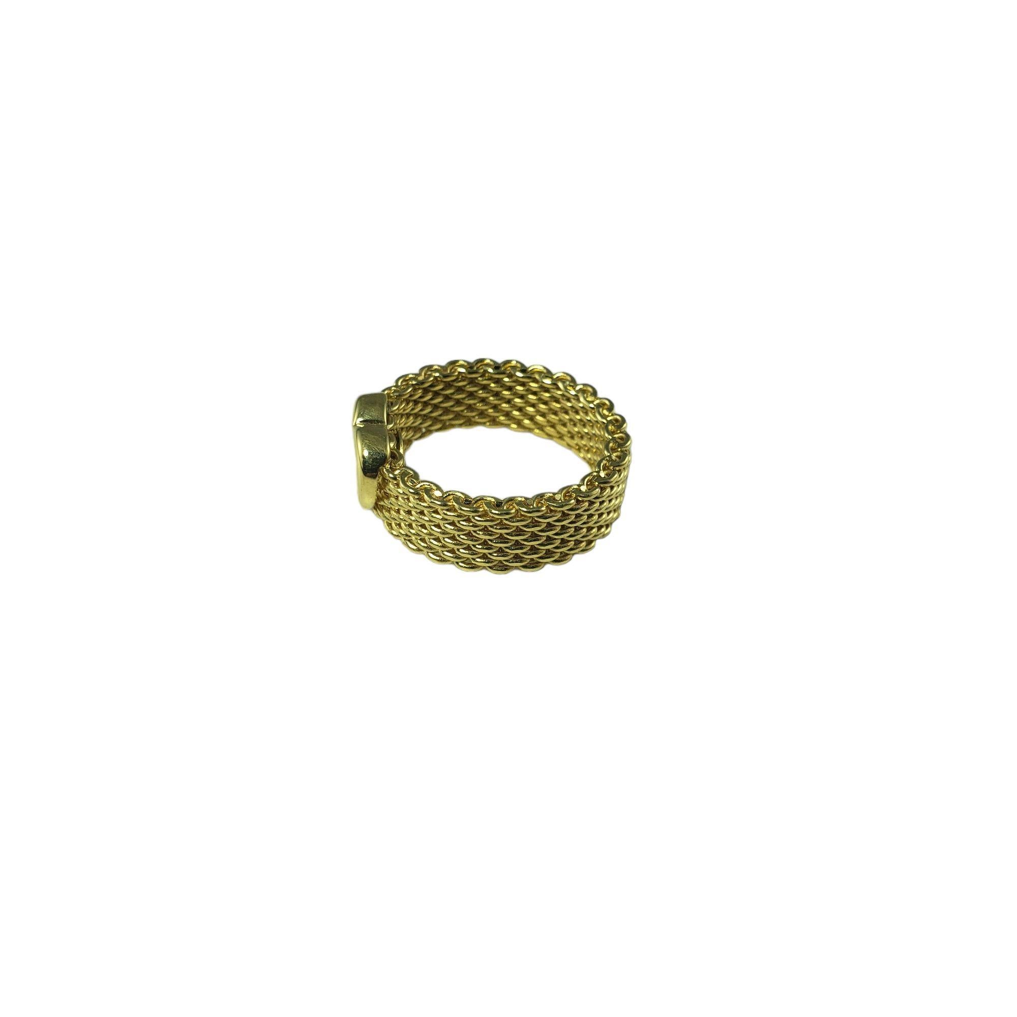 Contemporary Tiffany & Co. 18 Karat Yellow Gold Somerset Heart Mesh Ring Size 5 #18667 For Sale