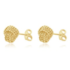 Tiffany & Co. 18 Karat Yellow Gold Somerset Knot Stud Earrings