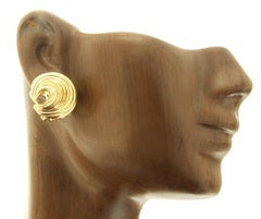 Tiffany & Co. 18 Karat Yellow Gold Spiral Wave Earrings