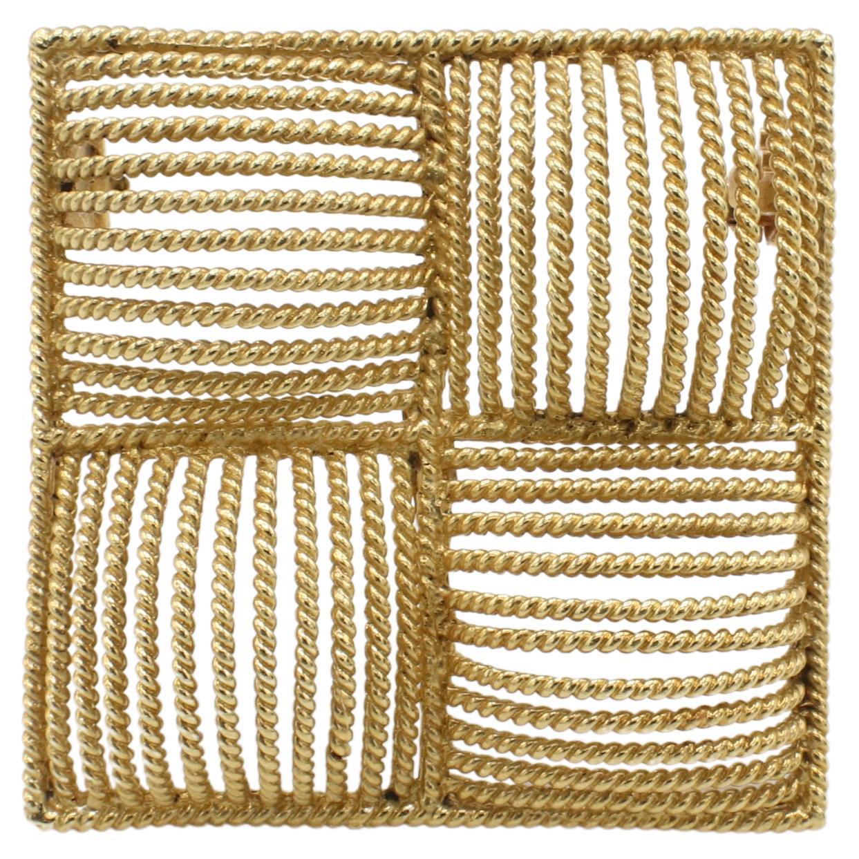 Alfiler cuadrado de cuerda en oro amarillo de 18 quilates Tiffany & Co.