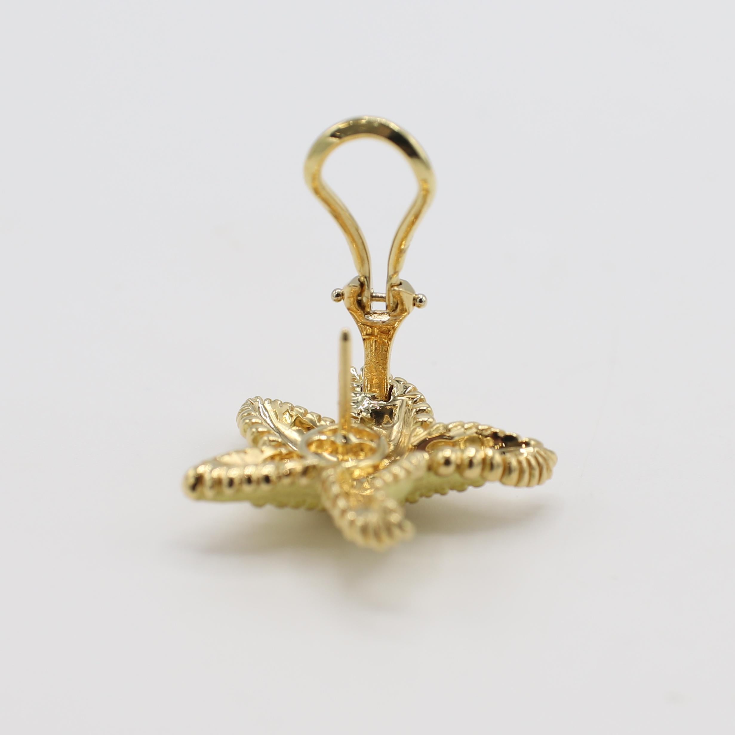 14k gold starfish earrings