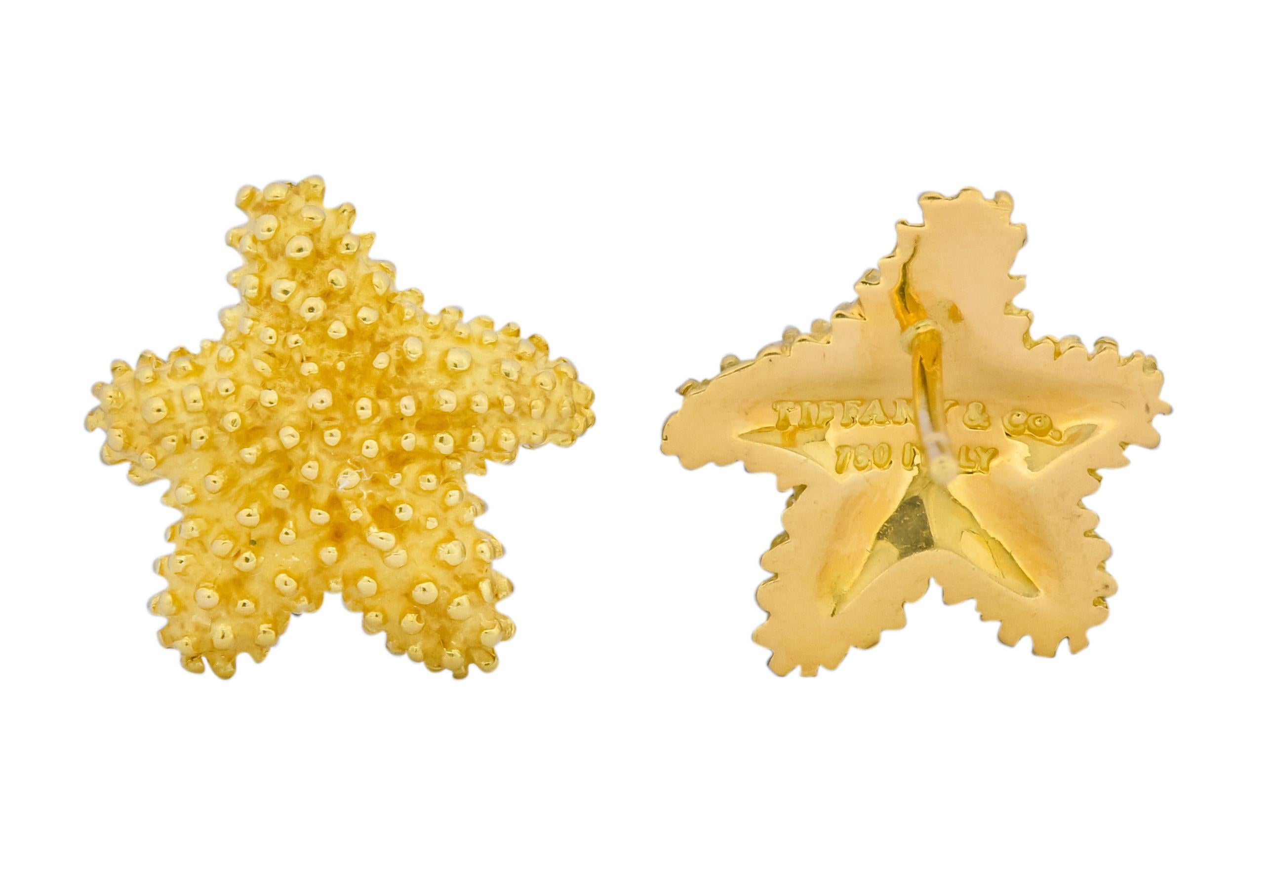 Contemporary Tiffany & Co. 18 Karat Yellow Gold Starfish Stud Earrings